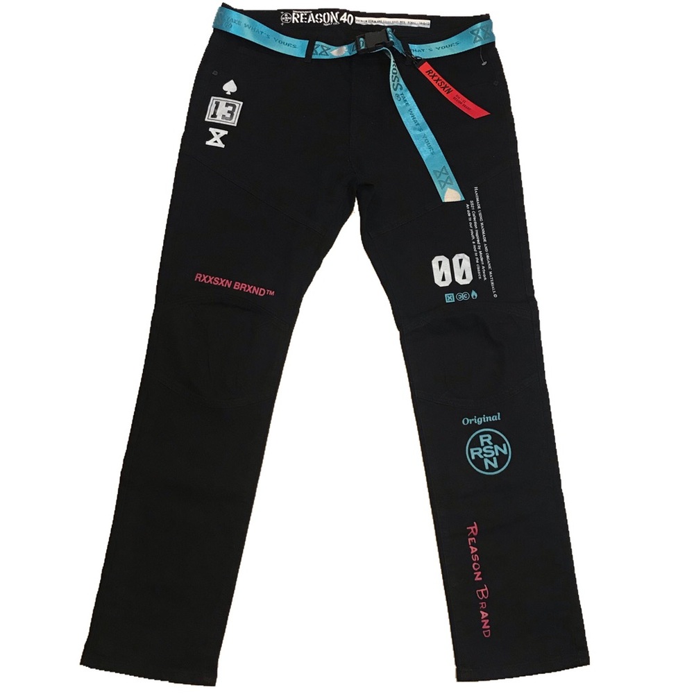 Men’s “Cloud Print” jeans. Sizes 34, 36, 38, and 40.